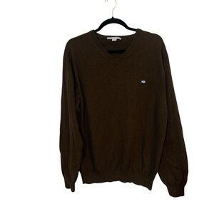 Southern Tide Mens Sz XL Dark Brown Sweater V Neck Preppy Collegiate